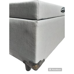 Cama Box Bau Casal Bipartido Linhão Cinza Com Pistão A Gás - 4