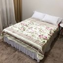 Ver imagem 1 de Cobertor Casal Raschel Corttex Estampado - Toque Aveludado - verde floral