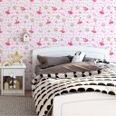 Ver imagem 2 de Papel de Parede Decorativo Baby Bailarina Rosa Realista com Flores e Fundo Rosa 1,5m