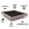 Cama Casal Base Box Pés de Ferro Estilo Industrial 156cm Otto P05 Veludo Rosê - Lyam Decor - 4