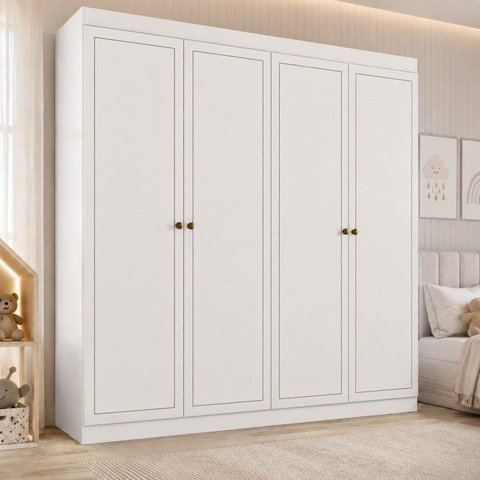 Roupeiro 4 Portas America Friz Branco
