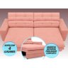 Sofá Pegasus 2,30M Assento Retrátil e Reclinável Velosuede Rose - Netsofás - 4