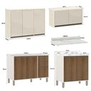 Ver imagem 4 de Armário de Cozinha Compacta 4 Peças 200cm Linea com Balcões Cor:mocca Laca com Avelã