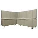 Ver imagem 1 de Kit Canto Alemão Liso 4 Lugares com Baú Veludo Bege 1,25x1,60m Sofa Store