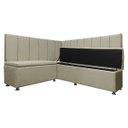 Ver imagem 4 de Kit Canto Alemão Liso 4 Lugares com Baú Veludo Bege 1,25x1,60m Sofa Store