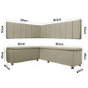 Ver imagem 6 de Kit Canto Alemão Liso 4 Lugares com Baú Veludo Bege 1,25x1,60m Sofa Store