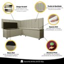 Ver mais imagens de Kit Canto Alemão Liso 4 Lugares com Baú Veludo Bege 1,25x1,60m Sofa Store