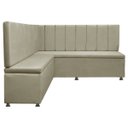 Ver imagem 5 de Kit Canto Alemão Liso 4 Lugares com Baú Veludo Bege 1,25x1,60m Sofa Store