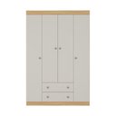 Ver imagem 3 de Guarda-roupa Infantil 122cm 4 Portas e 2 Gavetas Encanto Multimóveis Mp4448 Madeirado/off White