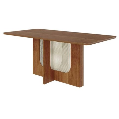 Mesa de Sala Jantar Louise C/ Tampo Madeirado 180x90cm Cinamomo - Cimol