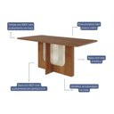 Ver imagem 2 de Mesa de Sala Jantar Louise C/ Tampo Madeirado 180x90cm Cinamomo - Cimol