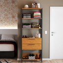 Ver imagem 1 de Closet 2 Gavetas 100% Mdf Barcelona Marrom/Preto Fosco - Pnr Móveis