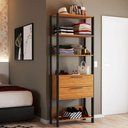 Ver imagem 2 de Closet 2 Gavetas 100% Mdf Barcelona Marrom/Preto Fosco - Pnr Móveis