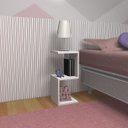 Ver imagem 2 de Mesa de Cabeceira S ou Z Branco Mesinha de Apoio 60x25x20