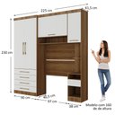 Ver imagem 4 de Quarto Modulado Solteiro com Guarda-roupas Maleiro e Cabeceira Paris Master Luciane Móveis