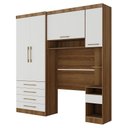 Ver imagem 3 de Quarto Modulado Solteiro com Guarda-roupas Maleiro e Cabeceira Paris Master Luciane Móveis