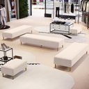 Ver imagem 6 de Kit 02 Puffs Decorativo Sala de Estar Bali W01 Pés Palito 210x60cm Suede Bege - Lyam Decor