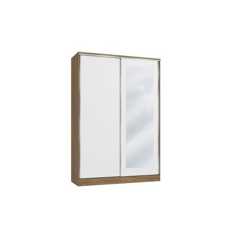 Guarda-roupa 2 Portas de Correr 3 Espelhos Kappesberg Adapt Nogueira/branco