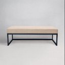 Ver imagem 1 de Puff Ted 140 Cm Base Veludo Bege/Preto