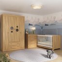 Ver imagem 1 de Quarto de Bebê Completo com Berço Americano 3 em 1 Pirulito Multimóveis Mp4617 Madeirado