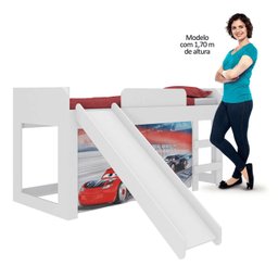 Cama com Escada Joy Cortina Carros Disney e Luz de LED Pura Magia - 4 Cama com Escada Joy Cortina Carros Disney e Luz de LED Pura Magia - 4