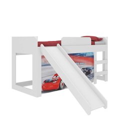 Cama com Escada Joy Cortina Carros Disney e Luz de LED Pura Magia - 5 Cama com Escada Joy Cortina Carros Disney e Luz de LED Pura Magia - 5