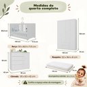 Ver imagem 7 de Quarto de Bebê Completo com Berço Americano 3 em 1 e Colchão Incluso Flor Multimóveis MP4948