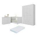 Ver imagem 2 de Quarto de Bebê Completo com Berço Americano 3 em 1 e Colchão Incluso Flor Multimóveis MP4948