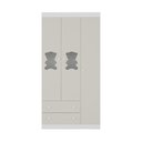 Ver imagem 7 de Guarda-roupa Infantil 92cm com Vidro 3 Portas e 2 Gavetas Teddy Multimóveis Mp4487 Branco/off White