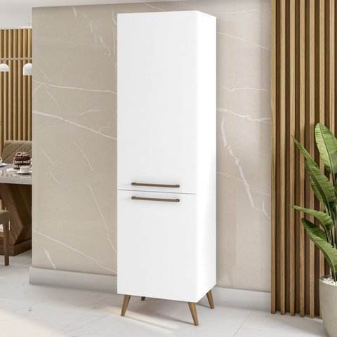 Paneleiro Simples 2 Portas 4 Prateleiras Favorita Branco/Lacca