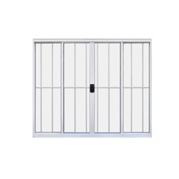 Janela de Alumínio de Correr 100x120cm 4 Folhas Grade Hale Esquadrias - 3 Janela de Alumínio de Correr 100x120cm 4 Folhas Grade Hale Esquadrias - 3