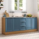 Ver imagem 1 de Cozinha Compacta Planejada 3 Peças 2 Balcões 1 Tampo Soho CabeCasa MadeiraOriginals Azul/Freijó