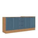 Ver imagem 2 de Cozinha Compacta Planejada 3 Peças 2 Balcões 1 Tampo Soho CabeCasa MadeiraOriginals Azul/Freijó