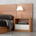Ver imagem 1 de Mesa de Cabeceira 67cm 01 Gaveta Nature Marrom