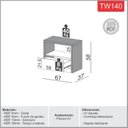 Ver imagem 3 de Mesa de Cabeceira 67cm 01 Gaveta Nature 
