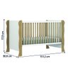 Dormitório Infantil Berço Americano Mini Cama 2 em 1 e Cômoda Luna Branco /madeirado - 3