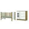 Dormitório Infantil Berço Americano Mini Cama 2 em 1 e Cômoda Luna Branco /madeirado - 1