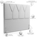 Ver imagem 3 de Cabeceira Cama Box Solteiro 100cm Aura Linho W01 Cinza - Mpozenato