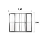 Ver imagem 3 de Janela de Alumínio de Correr 100x150cm 4 Folhas Grade Hale Esquadrias