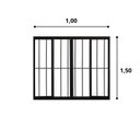 Ver imagem 2 de Janela de Alumínio de Correr 100x150cm 4 Folhas Grade Hale Esquadrias