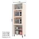 Ver imagem 3 de Armário Paneleiro Torre Quente 2 Fornos Évelin Off White – Henn