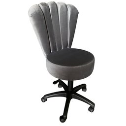 Cadeira Mocho Pétala Veludo Cinza Escuro - In9 Decor - 1