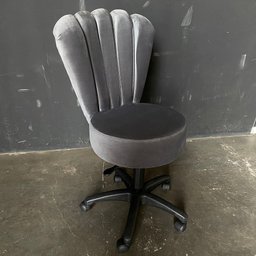 Cadeira Mocho Pétala Veludo Cinza Escuro - In9 Decor - 2
