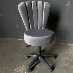 Cadeira Mocho Pétala Veludo Cinza Escuro - In9 Decor - 3