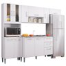 Cozinha Compacta 8 Portas Com Balcão E Pia Inox Lavínia Branco - Poquema - 1