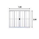 Ver imagem 2 de Janela de Alumínio de Correr 100x200cm 4 Folhas Grade Hale Esquadrias