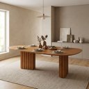 Ver imagem 1 de Mesa de Jantar Orgânica 6 Lugares em MDF 75x180x90cm Linha Isis Freijó