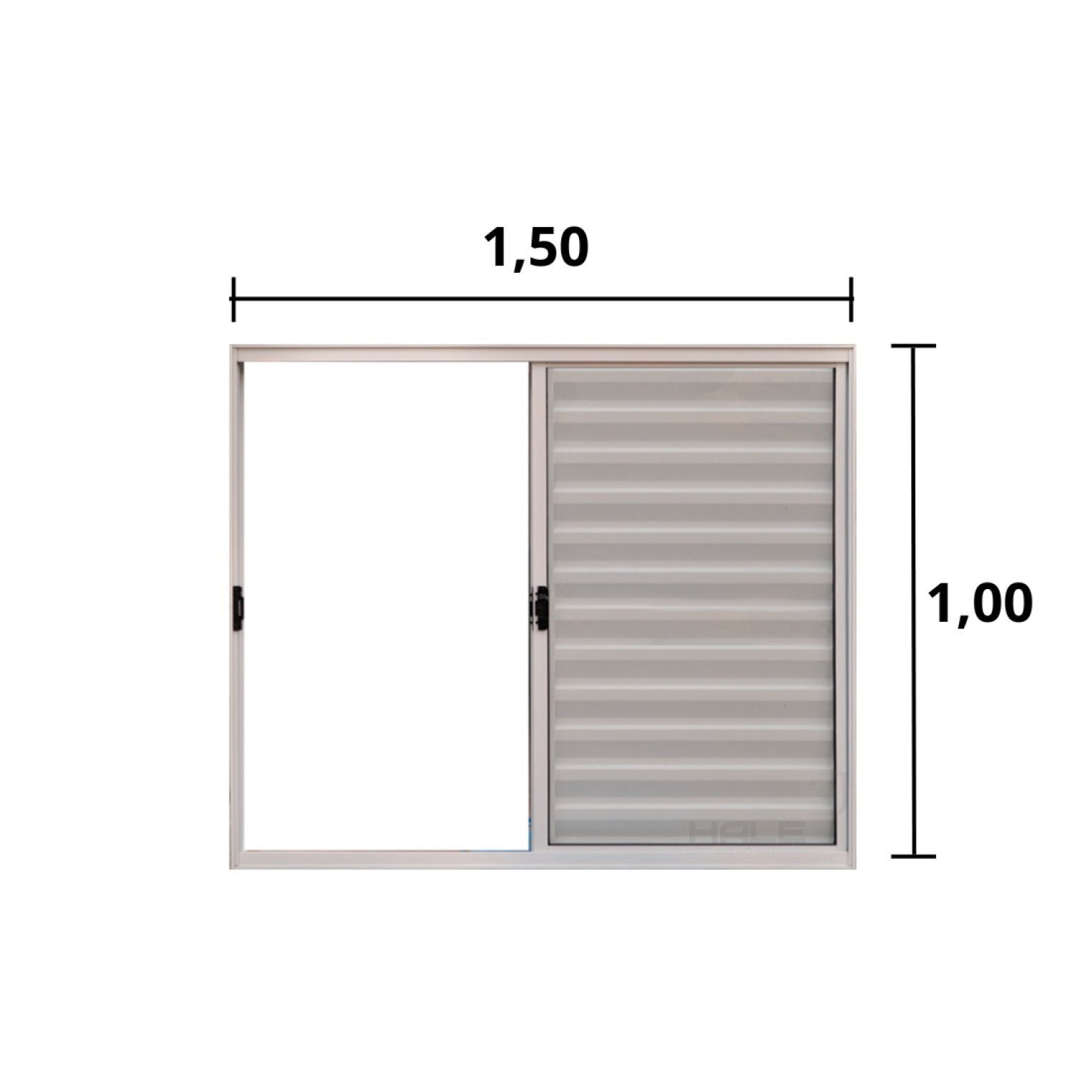 Janela de Alumínio Veneziana 100x150cm 3 Folhas Hale Esquadrias - 2
