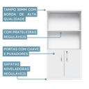 Ver imagem 5 de Armário para Escritório Multiuso Aberto Alto com Chave Yescasa Cinza