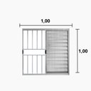 Ver imagem 2 de Janela de Alumínio Veneziana 100x100cm 3 Folhas Grade Hale Esquadrias